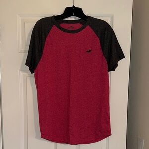 Hollister Red and Black Raglan T-Shirt